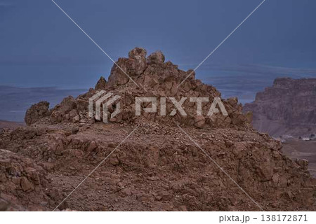 Rock texture background, natural stone surface, abstract cracked desert rocks pattern 138172871