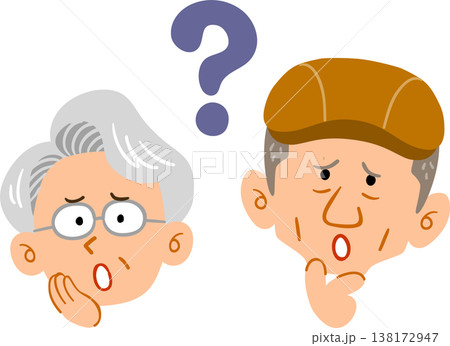 疑問を感じるシニアの夫婦の表情 138172947