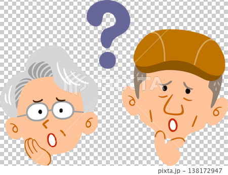 疑問を感じるシニアの夫婦の表情 138172947