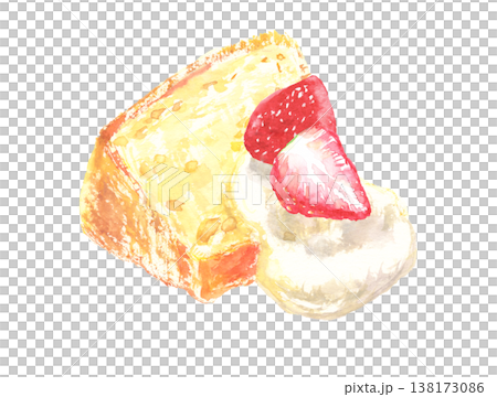 水彩で描いたシフォンケーキのイラスト 138173086