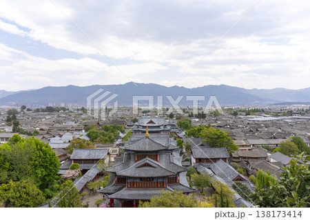 Panoramic view of traditional house of the old town Lijiang, China. Dayan, commonly called the Old Town of Lijiang. Look from Lion Hill. Panoramic view of traditional house of the old town Lijiang, China. Dayan, commonly called the Old Town of Lijiang. Look from Lion Hill. 138173414