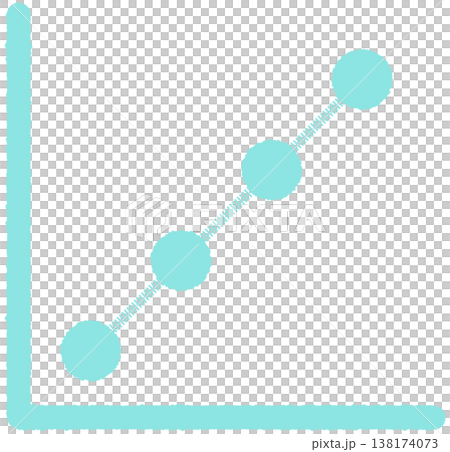 Simple line graph icon, rising, mint green. Simple line graph icon, rising, mint green. 138174073