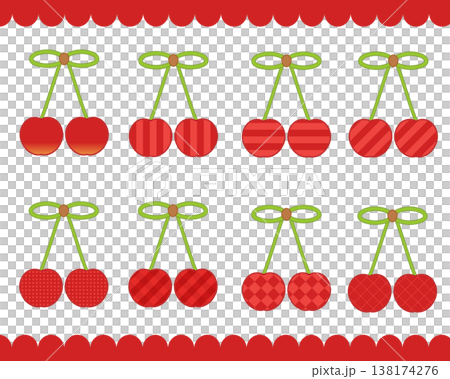 A set of cherries with various patterns A set of cherries with various patterns 138174276