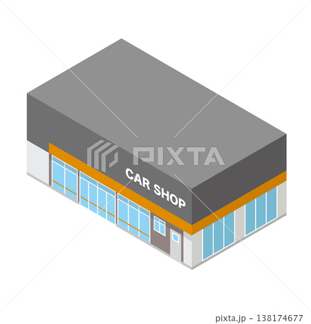 カーショップの建物イラスト 138174677
