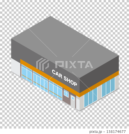 カーショップの建物イラスト 138174677