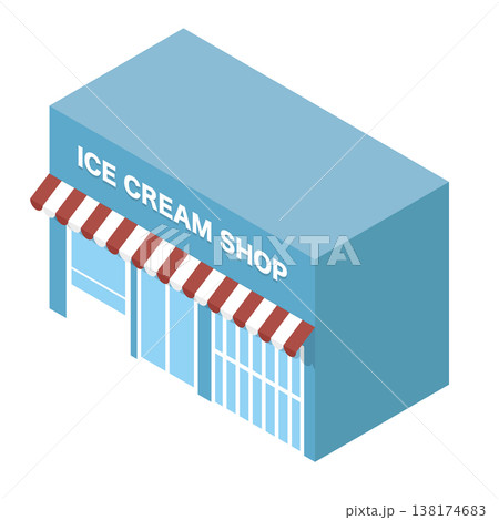 アイスクリームショップの建物イラスト 138174683