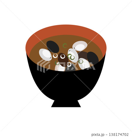 しじみ味噌汁のシンプルイラスト 和食 健康 食事素材 しじみ味噌汁のシンプルイラスト 和食 健康 食事素材 138174702