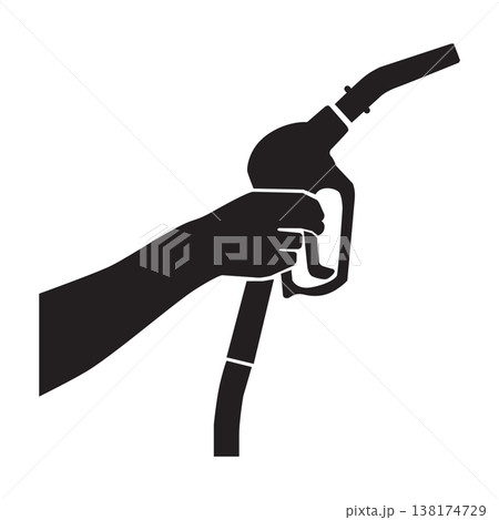 black illustrations of a gas pump nozzle black illustrations of a gas pump nozzle 138174729