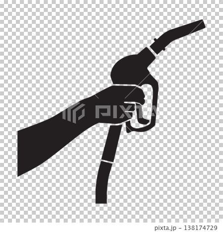 black illustrations of a gas pump nozzle 138174729