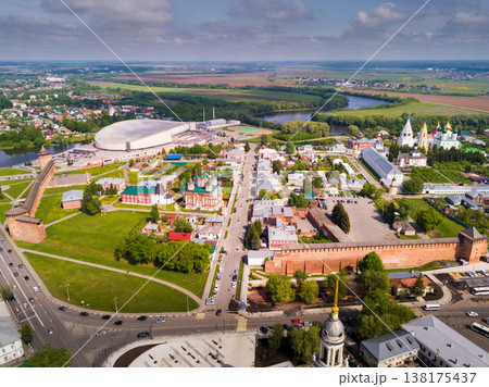 Picturesque view from height of the Kolomna Kremlin. Kolomna city.  138175437