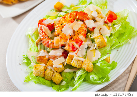 Caesar salad with shrimps Caesar salad with shrimps 138175458