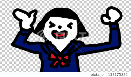 Wasshoi! (圖解:一位身穿水手服、留著波波頭、面帶微笑的女孩) Wasshoi! (圖解:一位身穿水手服、留著波波頭、面帶微笑的女孩) 138175882