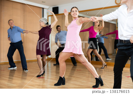 young woman with partner dance jive 138176015