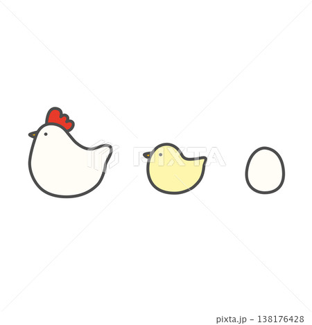 にわとりとひよことたまご 138176428