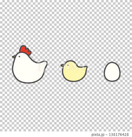 にわとりとひよことたまご 138176428