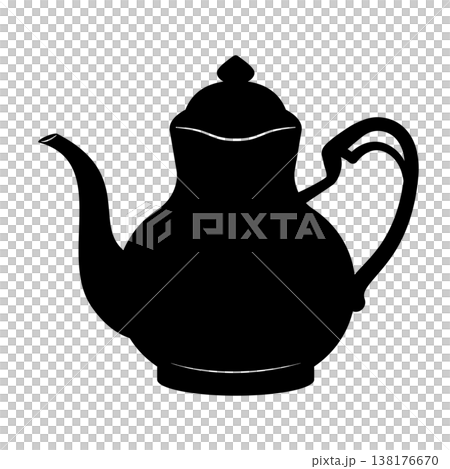 單色古董瓷茶壺。 138176670