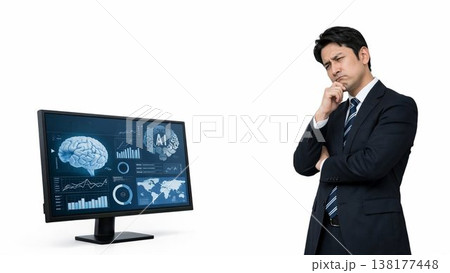 AI分析に疑念を抱く日本人ビジネスマン 138177448