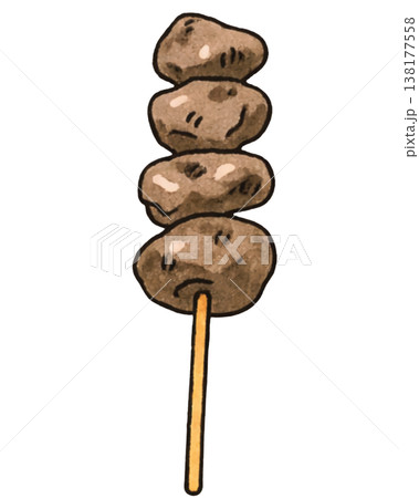 焼き鳥砂肝単品イラスト居酒屋素材 焼き鳥砂肝単品イラスト居酒屋素材 138177558