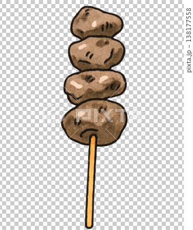 焼き鳥砂肝単品イラスト居酒屋素材 焼き鳥砂肝単品イラスト居酒屋素材 138177558