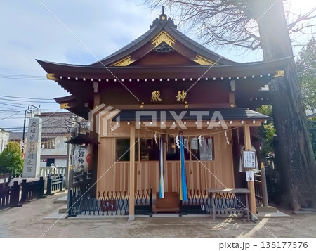 松戸神社の仮殿になっている神楽殿 松戸神社の仮殿になっている神楽殿 138177576