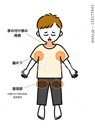 熱中症になった時に冷やす体の部位 138177641