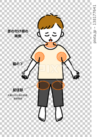 熱中症になった時に冷やす体の部位 138177641