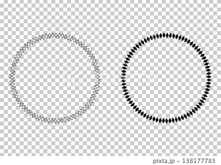 A set of circular frame icons composed of a series of diamond shapes. 138177783