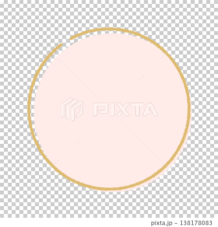 Hand-drawn gold lines and pink round decorations - simple and stylish frame material with copy space. Hand-drawn gold lines and pink round decorations - simple and stylish frame material with copy space. 138178083