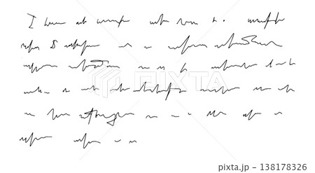 Doodle illustration handwriting illegible text.  138178326