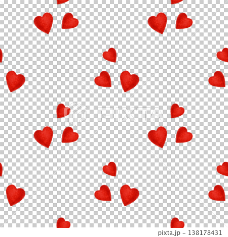 Watercolor seamless pattern of scattered red hearts on a white background. Perfect for Valentine’s cards, wrapping paper, fabrics or love-themed designs Watercolor seamless pattern of scattered red hearts on a white background. Perfect for Valentine’s cards, wrapping paper, fabrics or love-themed designs 138178431