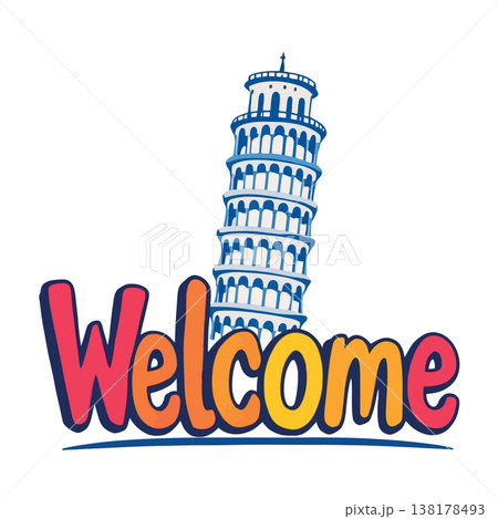 Vsai leaning tower of pisa welcome travel concept Vsai leaning tower of pisa welcome travel concept 138178493
