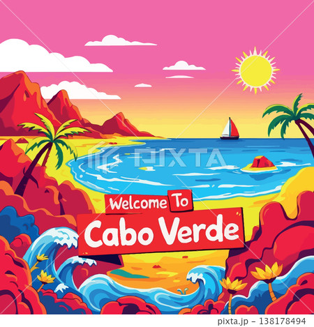 Vsai welcome to cabo verde beach holiday travel scenic view 138178494