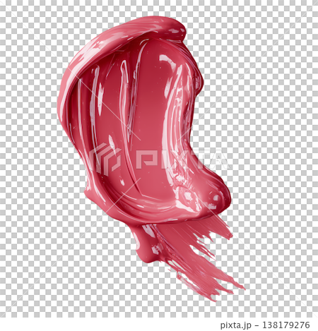 Glossy pink cosmetic cream smear of lip cream lipstick shown in closeup, on white background, concept of beauty skincare Glossy pink cosmetic cream smear of lip cream lipstick shown in closeup, on white background, concept of beauty skincare 138179276