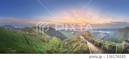Mountain landscape Ponta Delgada island, Azores 138179283
