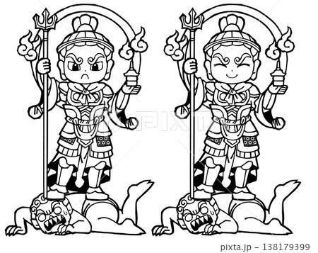 セット・毘沙門天（モノクロ【頭光を小さくした修正版を後日公開させていただきます 138179399