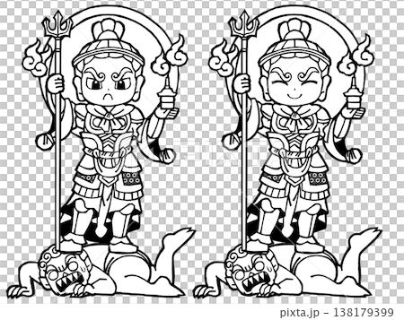 セット・毘沙門天（モノクロ【頭光を小さくした修正版を後日公開させていただきます 138179399