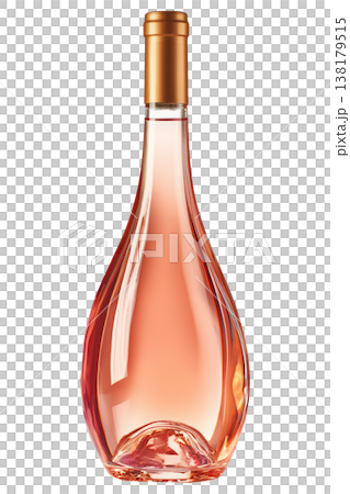 A clear rose wine bottle isolated on white background, concept of beverage branding and packaging A clear rose wine bottle isolated on white background, concept of beverage branding and packaging 138179515