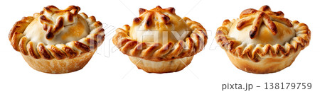 Saltenas Bolivianas baked empanadas with braided edges isolated on white background, concept of South American Cuisine Saltenas Bolivianas baked empanadas with braided edges isolated on white background, concept of South American Cuisine 138179759