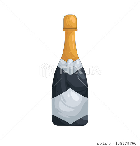Illustration of champagne bottle Illustration of champagne bottle 138179766