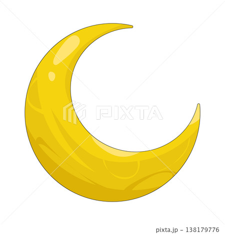 Illustration of crescent moon 138179776