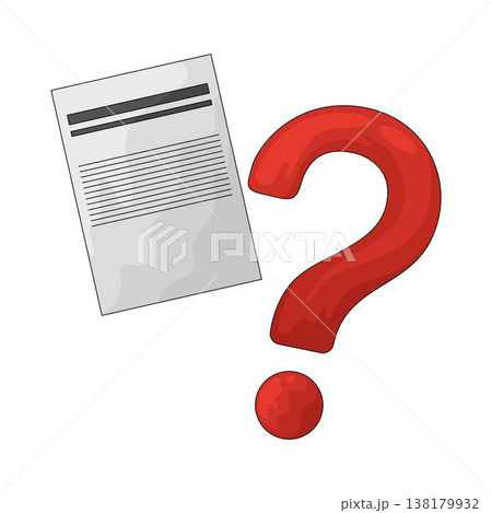 Illustration of Insurance document with Question Mark 138179932