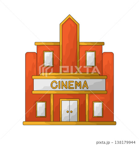 Illustration of Cinema building 138179944