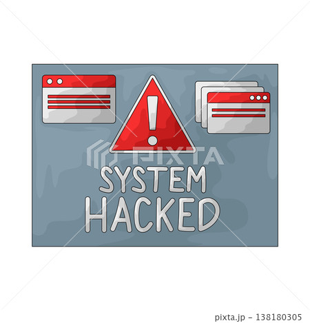 Illustration of system hacked Illustration of system hacked 138180305
