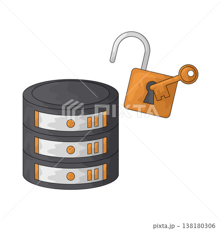 Illustration of database unlock 138180306