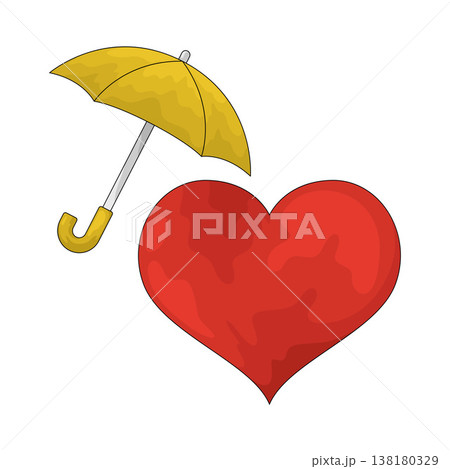 Illustration of Heart with umbrella Illustration of Heart with umbrella 138180329