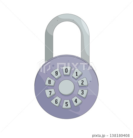 Illustration of combination lock 138180408