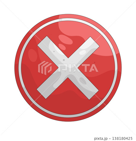 Illustration of red cross sign 138180425