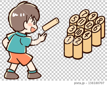 描繪孩子們玩莫爾基遊戲的插圖 138180707