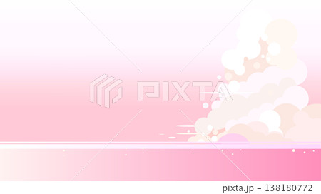 クリーンパスで編集可能なピンクのパステルカラー夏空の背景、コピースペース付き 138180772