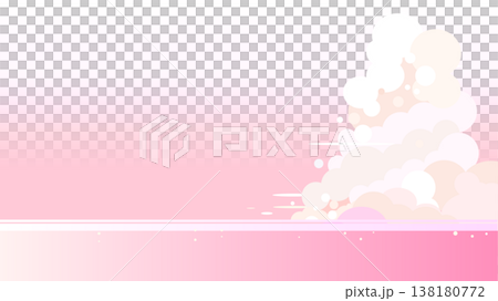 クリーンパスで編集可能なピンクのパステルカラー夏空の背景、コピースペース付き 138180772